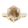 Yellow Gold Champagne Quartz Hexagon Ring